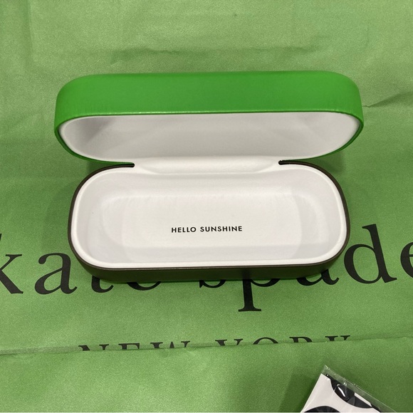 🎁💚 Kate Spade ♠️ Green / Black Eyeglass Case New - Picture 5 of 11
